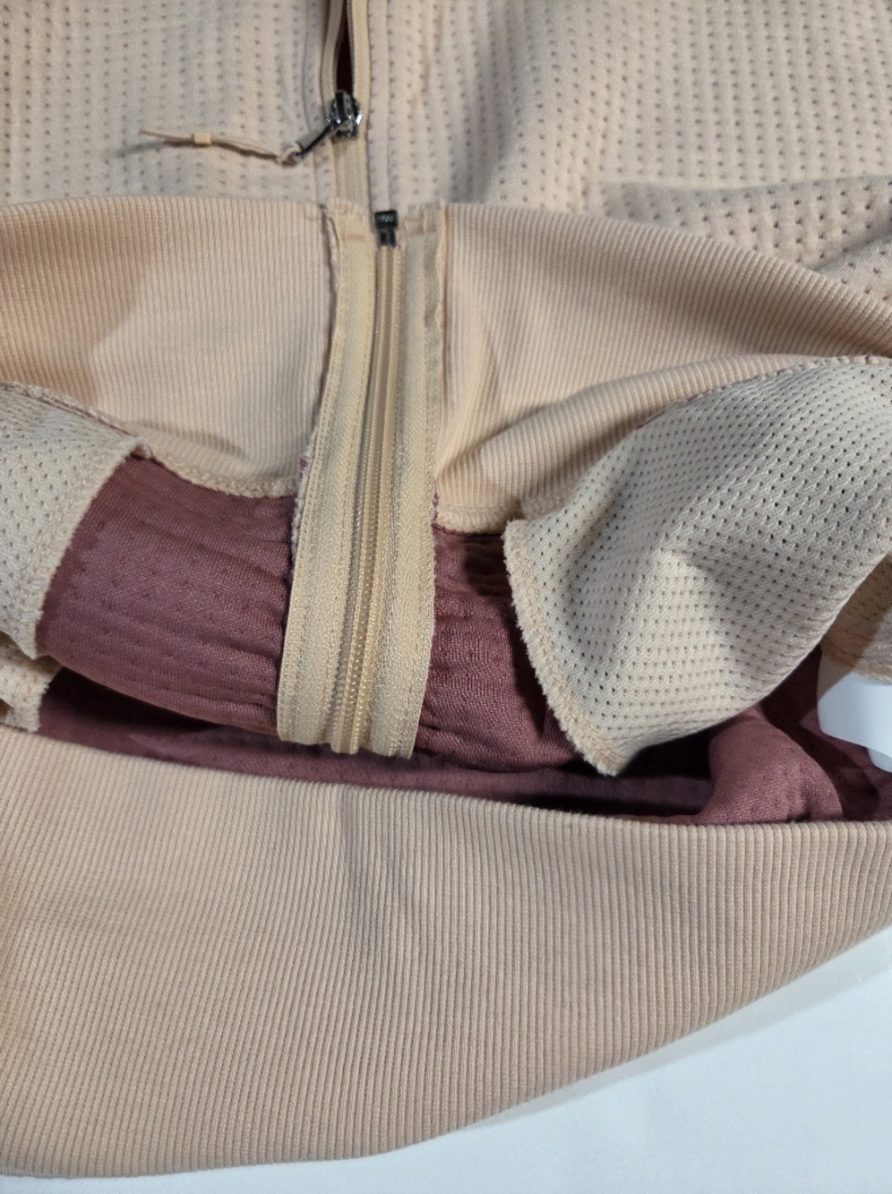 Old Navy Women's Light Pink Waffle Zip Hoodie - Picture 8 of 10